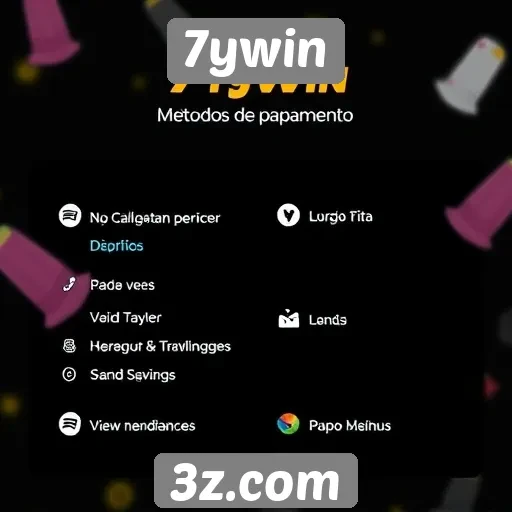 Métodos de pagamento aceitos no 7ywin
